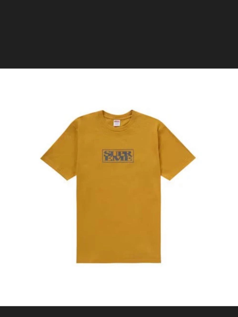 Supreme Mustard Crewneck Tee with Centered Logo